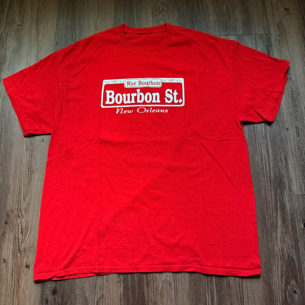 Rue‎ Bourbon St. New Orleans T-Shirt Mens Souvenir Graphic Tee